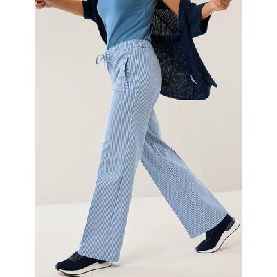 Walbusch Damen Marlene-Hose Seersucker Blau gestreift Image