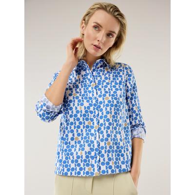 Walbusch Damen Boxy Bluse Klima Komfort Blau gepunktet Image