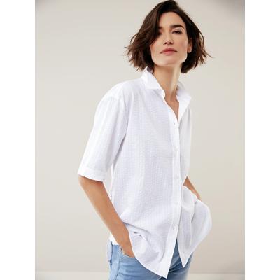 Walbusch Damen Seersucker Hemd-Bluse Weiss Image