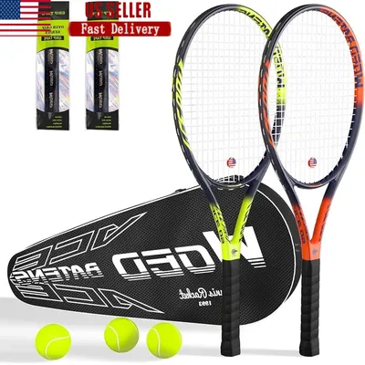 Pro Tennis Racket Set 27 Inch Lightweight Graphite Carbon Fiber Beginners Professionals with 3