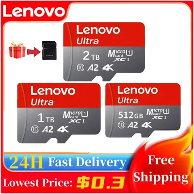 Original Lenovo Micro SD Card 2TB 1TB 512GB High Speed Memory Card 256GB 128GB Class TF Card for