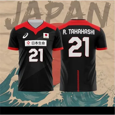 Japan Volleyball Jersey Men Women Clothes R.Takahashi No.21 Ishikawa No.14 Sports Casual Breathable