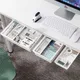 1pc bianco autoadesivo cassetto portaoggetti scatola trucco matita vassoio scrivania nascosta sotto il supporto da scrivania scatola di immagazzinaggio autoadesiva sotto il cassetto
