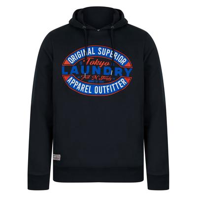 Hoodies / Sweatshirts Haig Graphic Motif Brushback Fleece Pullover Hoodie in Sky Captain Navy / XL - Tokyo Laundry