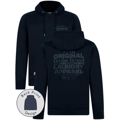 Hoodies / Sweatshirts Balmoral Graphic Motif Brushback Fleece Pullover Hoodie with Back Print in Sky Captain Navy / S - Tokyo Laundry
