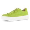 Plateausneaker GABOR "FLORENZ", Damen, Gr. 37, grün (apfelgrün), Ziegenveloursleder, sportlich, Schuhe, Freizeitschuh, Halbschuh, Schnürschuh mit dezenten Ziernähten