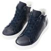 Sneaker ARA "ROM", Damen, Gr. 4,5 (37,5), blau (nachtblau, creme), Glattleder, sportlich, Schuhe, High Top Sneaker, Schnürboots in Weite G (= weit)
