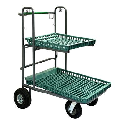 R.W. Rogers Company 33" x 40" 2-Tier Flip-Top All-Terrain Nesting Garden Cart with 8" and 10" Pneumatic Wheels - 600 lb. Capacity