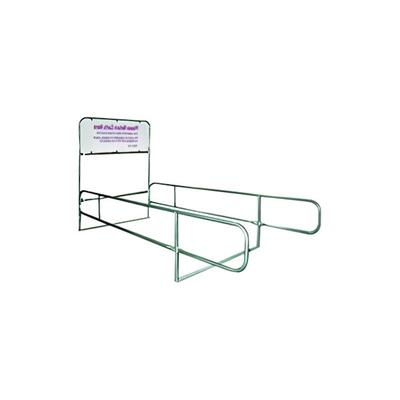 R.W. Rogers Company 720 Series 14' x 60" Galvanized Steel Double-Wide Outdoor Cart Corral with Liability Sign