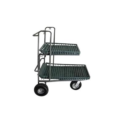R.W. Rogers Company 33" x 40" 2-Tier Flip-Top All-Terrain Nesting Garden Cart with 8" and 10" Flat-Free Wheels - 600 lb. Capacity