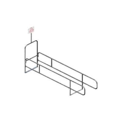 R.W. Rogers Company 360 Series 14' x 30" Galvanized Steel Single-Wide Outdoor Cart Corral with Liability Sign