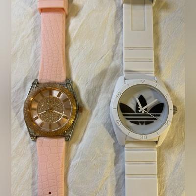 Michael Kors Accessories | Adidas White Sports Watch And Michael Kors Watch | Color: Pink/White | Size: Os