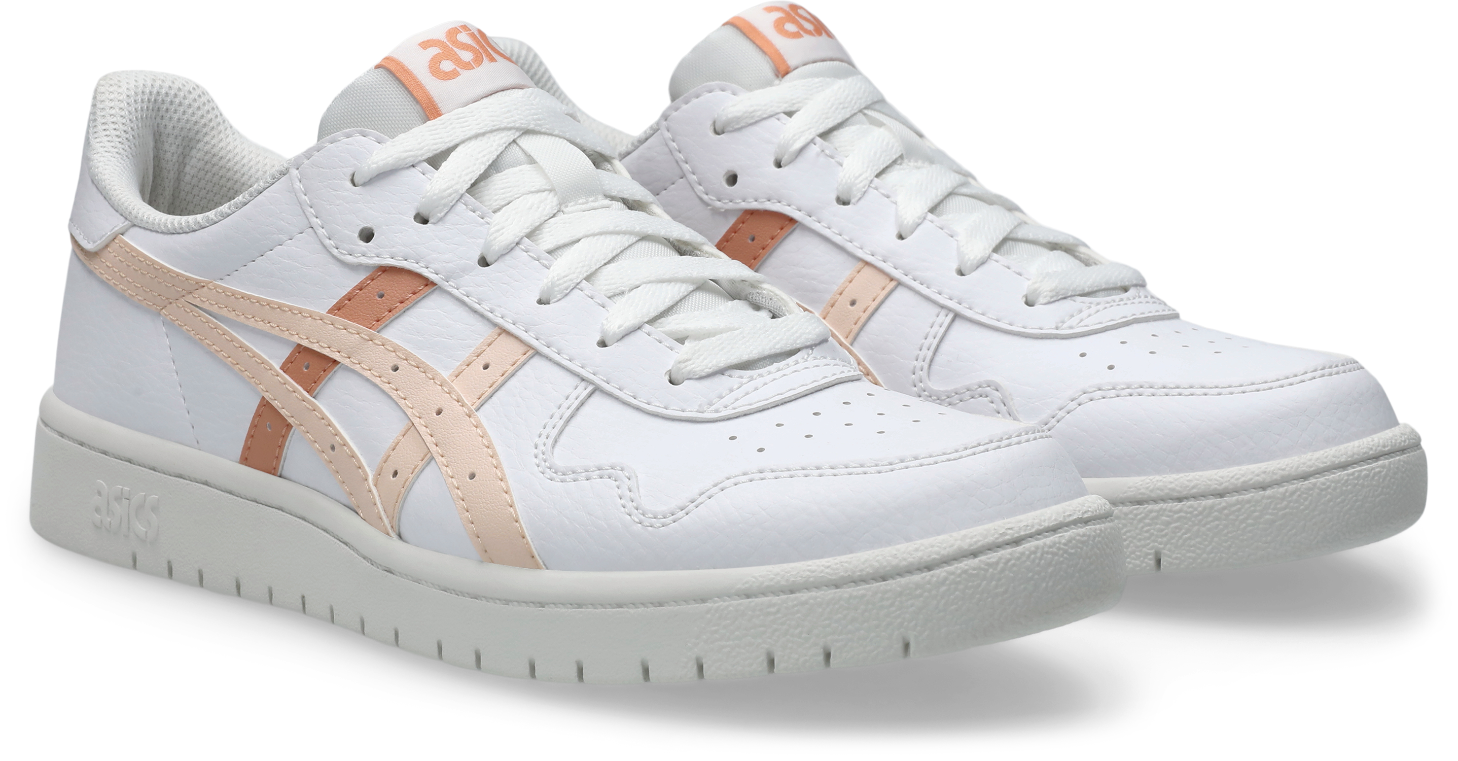 Sneaker ASICS SPORTSTYLE "JAPAN S", Damen, Gr. 39,5, pink (weiß, pearl pink), Leder, Synthetik, Schuhe Sneaker