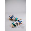 Keilsandalette ANISTON SHOES, Damen, Gr. 41, blau (blau kombiniert), Lederimitat, metallic, modisch, Schuhe, Sandale, Sommerschuh, Klettschuh, Metallic-Optik - NEUE KOLLEKTION