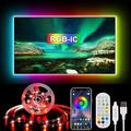 Striscia di retroilluminazione LED TV RGBIC programmabile con sincronizzazione musicale controllo Bluetooth e 2.4G striscia luminosa USB 5050 decorazione per festival interni ed esterni