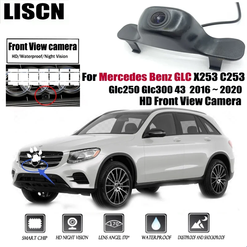 Auto Vorderansicht Kamera Für Mercedes Benz GLC X253 C253 Glc250 Glc300 43 2016 ~ 2020 HD Nachtsicht wasserdichte Parkplatz LOGO Image