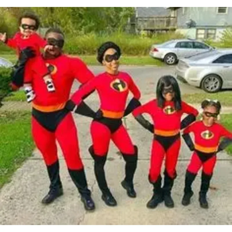 Halloween-Kostüm Mr. Unglaubliches 2-Kostüm für Erwachsene und Frauen, Cosplay-Anzüge, Anime, Jack Parr, Jungen und Mädchen, Eltern-Kind-Kostüme Image