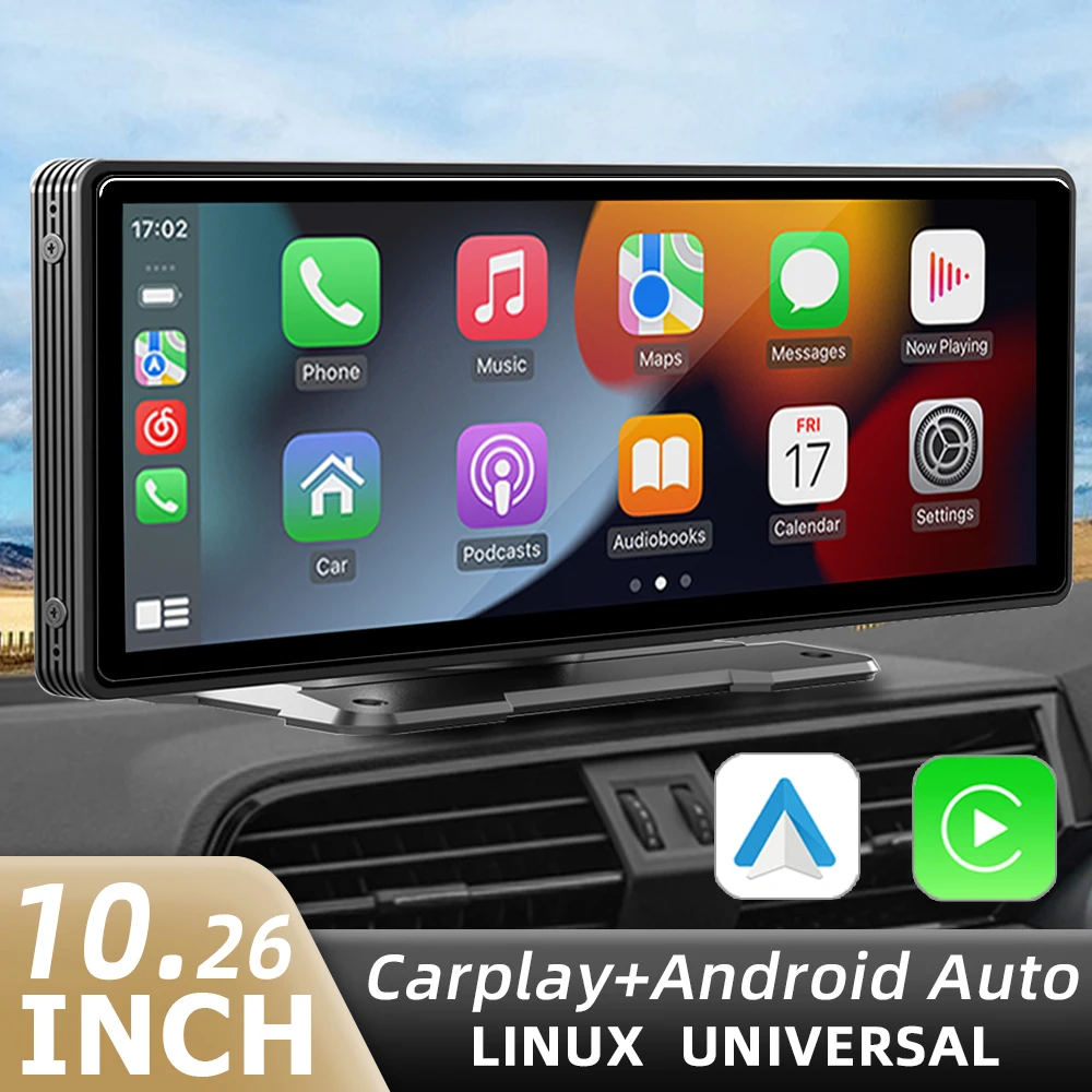 HIPPBQCC 10,26 zoll Auto Spiegel Radio Multimedia Video Bluetooth Player Universal Wireless Carplay Android Auto Bildschirm Mit USB Image