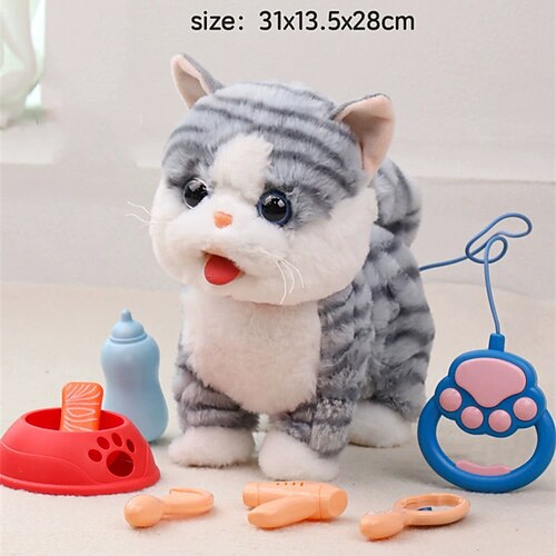 Welpen Spielzeug für Kinder Spielzeug Hunde die gehen und bellen Gehen Hundespielzeug für Kinder mit Leine Interaktiver Plüschwelpe mit Fernbedienung für Mädchen und Jungen von 3-7 Jahren