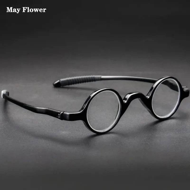 Faltbare Hyperopie Dioptrien Brillen Männer Mini Tragbare Lesebrille Metall Rahmen Mit Fall Presbyopie Glasse Frauen Leser +2 Image