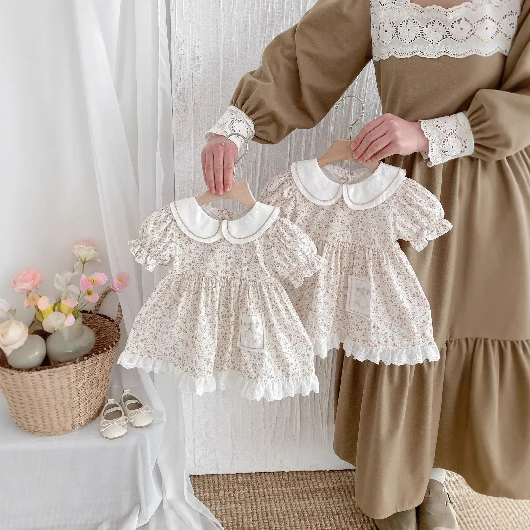 Mädchenkleid, Sommerkleid, 2025, neu, stilvoll, für Kinder, Blumen-Prinzessin-Kleid, Baby, Baby, ein Jahr altes Kleid, Sommer Image