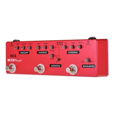 MOSKYAUDIO DC5 Gitarre Multi-Effekt Pedal Booster Puffer Verzögerung Chorus Distortion Overdrive Effekt Pedal True Bypass Bühne Audio