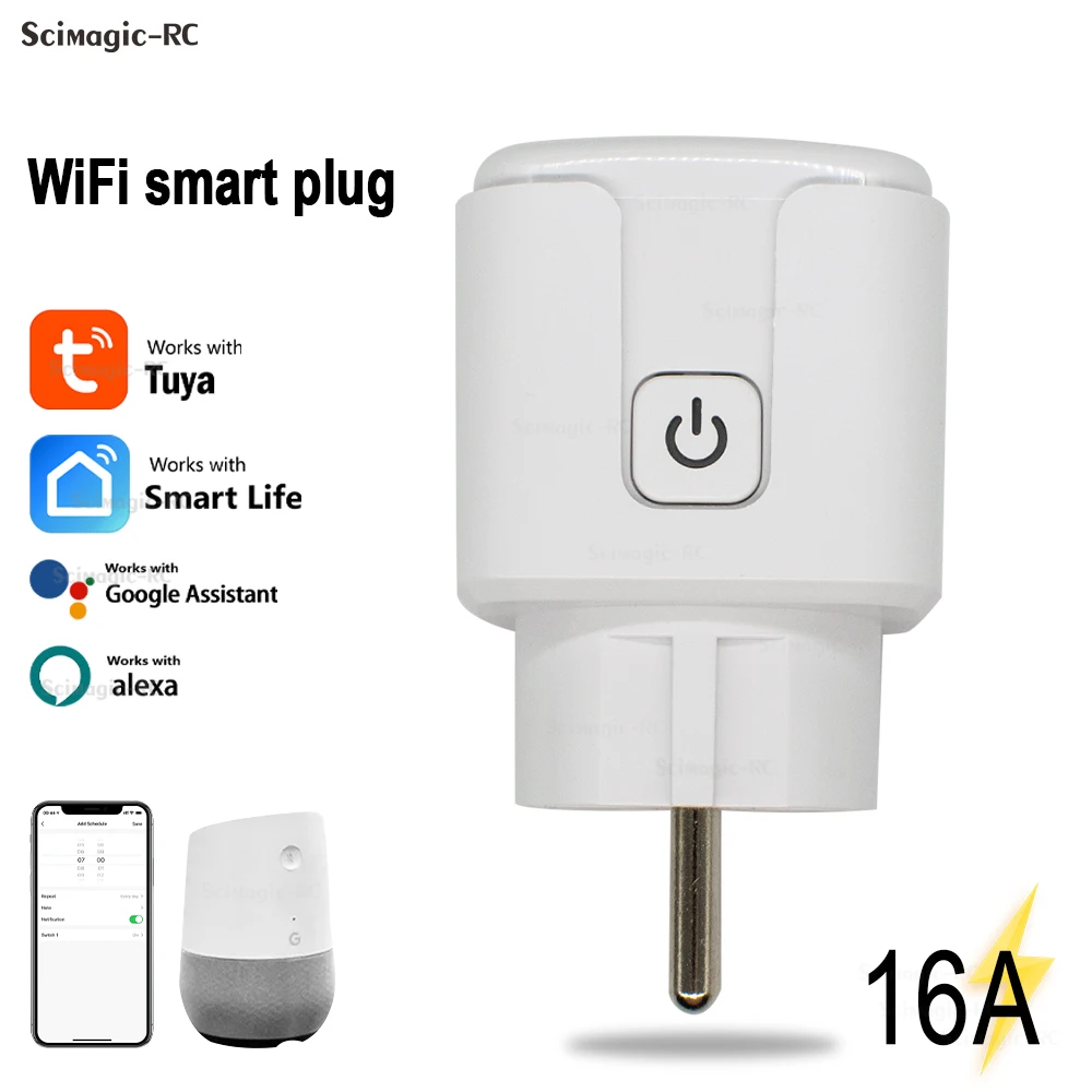 Smart Plug WiFi Steckdose EU 16A Power Monitor Timing Funktion Tuya SmartLife APP Steuerung Arbeit mit Alexa Google Hause Image