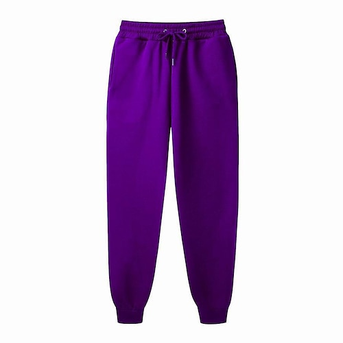 Herren Fleecehosen Jogginghose Sweathose Jogginghose Jogger Elastisches Kordelzugdesign Casual Sport Natur Täglich Komfort Weich Feste Farbe Marineblau Aprikose Grün S M L Image