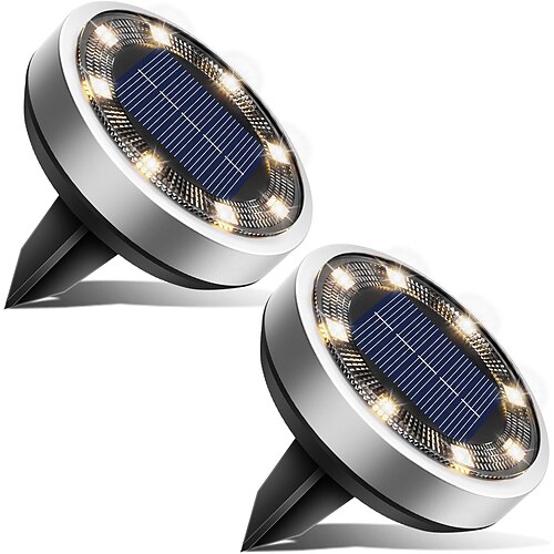 4 Stück 2 Stück 1 Stück 8 W LED-Solarleuchten Solarbetrieben Wasserdicht mit Beleuchtungsfunktion Warmweiß Kaltweiß 1.2 V Außenbeleuchtung Hof Garten 8 LED-Perlen Neujahr Image