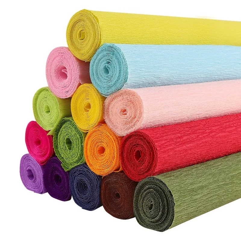 Farbe handgemachtes Krepppapier Diy Papier Blumenmaterial Geschenkpapier Rollenrand Papier Kindergarten handgemachte Blume Origami Image
