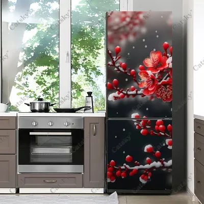 Kirschblüten Kühlschrank Aufkleber Wohnkultur Küche Wandbilder DIY Wanda uf kleber Vinyl selbst Image