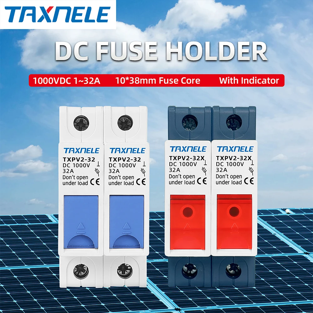 2P DC 1000V Parallel DC Sicherungshalter Solar PV Sicherungssockel Solar Photovoltaik System Schutz Kurzschlussschutz 10*38mm Image
