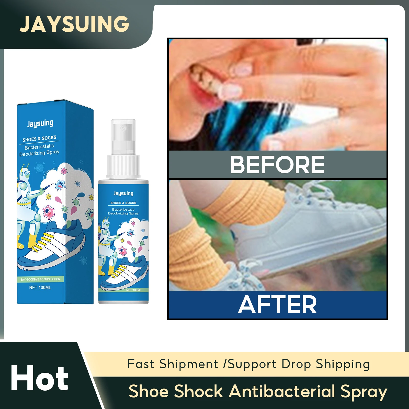 Schuhs chock anti bakterielles Spray Fuß geruchs entfernung Schuhe Stink Erfrischer Schuhe Socken Deodorant Fuß Artefakt Anti Schweiß Flüssigkeit