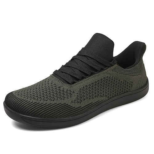 Herren Barfuß Casual Sneaker - modernes Schwarz, atmungsaktives Mesh, Komfortsohle - geeignet für den Alltag leichte Sportarten Image