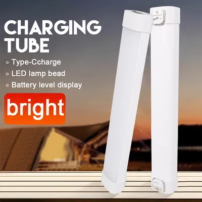 Super Bright LED Wireless Tube 5 Lighting Modes Portable Camping Light Type-c Rechargeable Outdoor Waterproof Mobile Power Bank