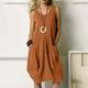 Women's T shirt Dress Solid Color Elegant Fashion Basic Sleeveless Sleeveless Crew Neck Regular Tops Party Evening Wear Daily Weekend Zipper Pocket Army Green Navy Blue Orange Khaki Spring, Fall