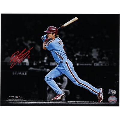 Bryson Stott Philadelphia Phillies Autogrammfoto 11" x 14" Hitting Spotlight Image