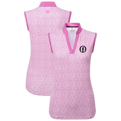 The Open FootJoy Leopard Print Ärmelloses Polo - Rosa - Damen Image