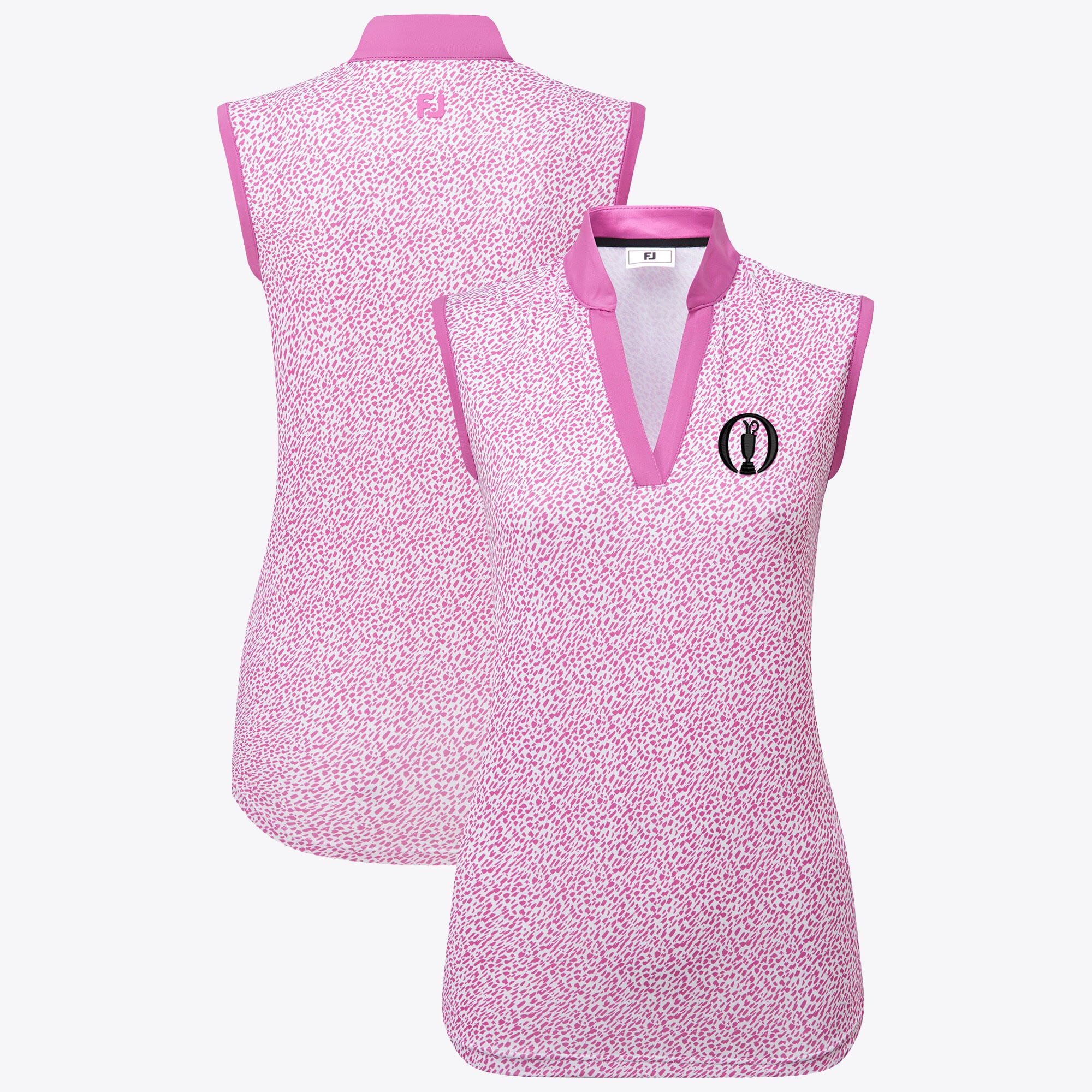 The Open FootJoy Leopard Print Ärmelloses Polo - Rosa - Damen