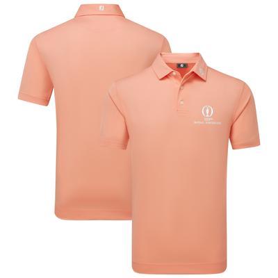 The 153rd Open Royal Portrush FootJoy Stretch Solid Pique Polo - Hellorange Image