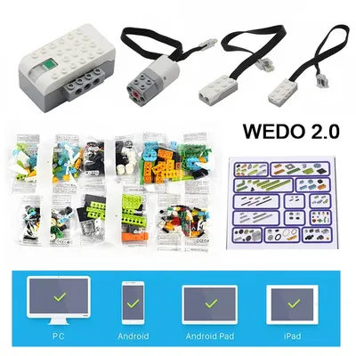 280PCS DIY Programing Robot Electronic Bricks Hub Motor Kit Compatible with Building Blocks WeDo 2.0
