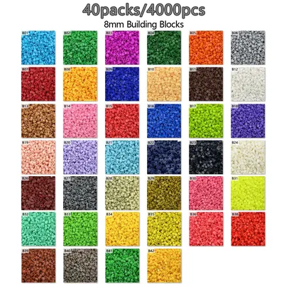 40colors 8*8mm Pixel Art Puzzle Micro Diamond Building Blocks DIY 3D Small Brick For Children's Toy