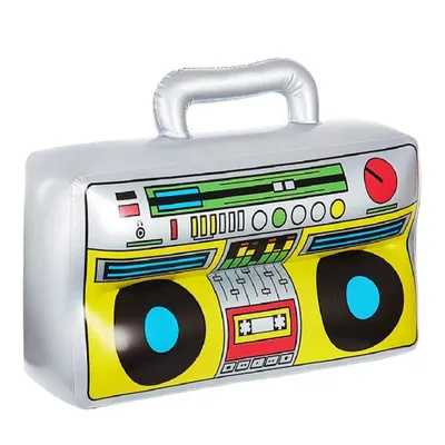 80s 90s Retro Inflatable Radio Boombox Mobile Phone 16 inch Gold Chains Props Big Inflatable Boom