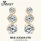 Lnngy 1.80CTTW Moissanite Twisted Earring for Women 925 Sterling Silver Infinity Stud Earrings