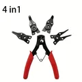 Pinze per anelli elastici 4 in 1 Set Pinze per anelli elastici Multi crimpatura Pinza rimovibile Testa di fissaggio Pinze per anelli elastici Utensili manuali Multifunzionali