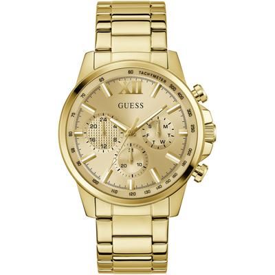 Multifunktionsuhr GUESS "WALKER", goldfarben, champagnerfarben, Armbanduhren, Herren, Quarzuhr, Armbanduhr, Herrenuhr, Datum, Wochentag, Silikonarmband Image