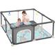 Dripex Baby Playpen, Sturdy Playpen for Baby and Toddlers, Portable Kids Play Pen Babies and Toddlers with Breathable Mesh & Pull-Up Rings, Babies Fence and Activity Centre Play Area Indoor(124x124cm)