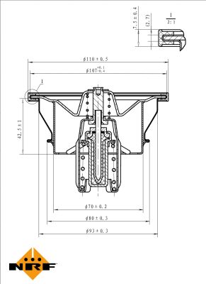 NRF Thermostat, Kühlmittel Universal für RENAULT TRUCKS VOLVO 20560249 3848130 7421412639 725013 Image