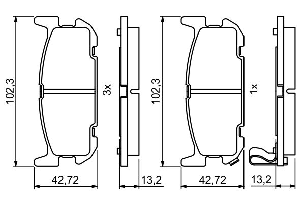 BOSCH Bremsensatz, Scheibenbremse IJF14128B4 Universal hinten rechts links voll 276mm für MAZDA N0YY-26-251A N06Y-26-251 N0YY-26-251B Image