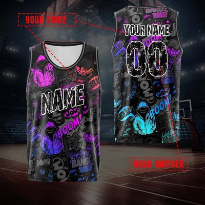 TEMU Custom Name And Number Breathable Basketball Jersey - Fit, Personalized Sportswear For Summer Parties Image